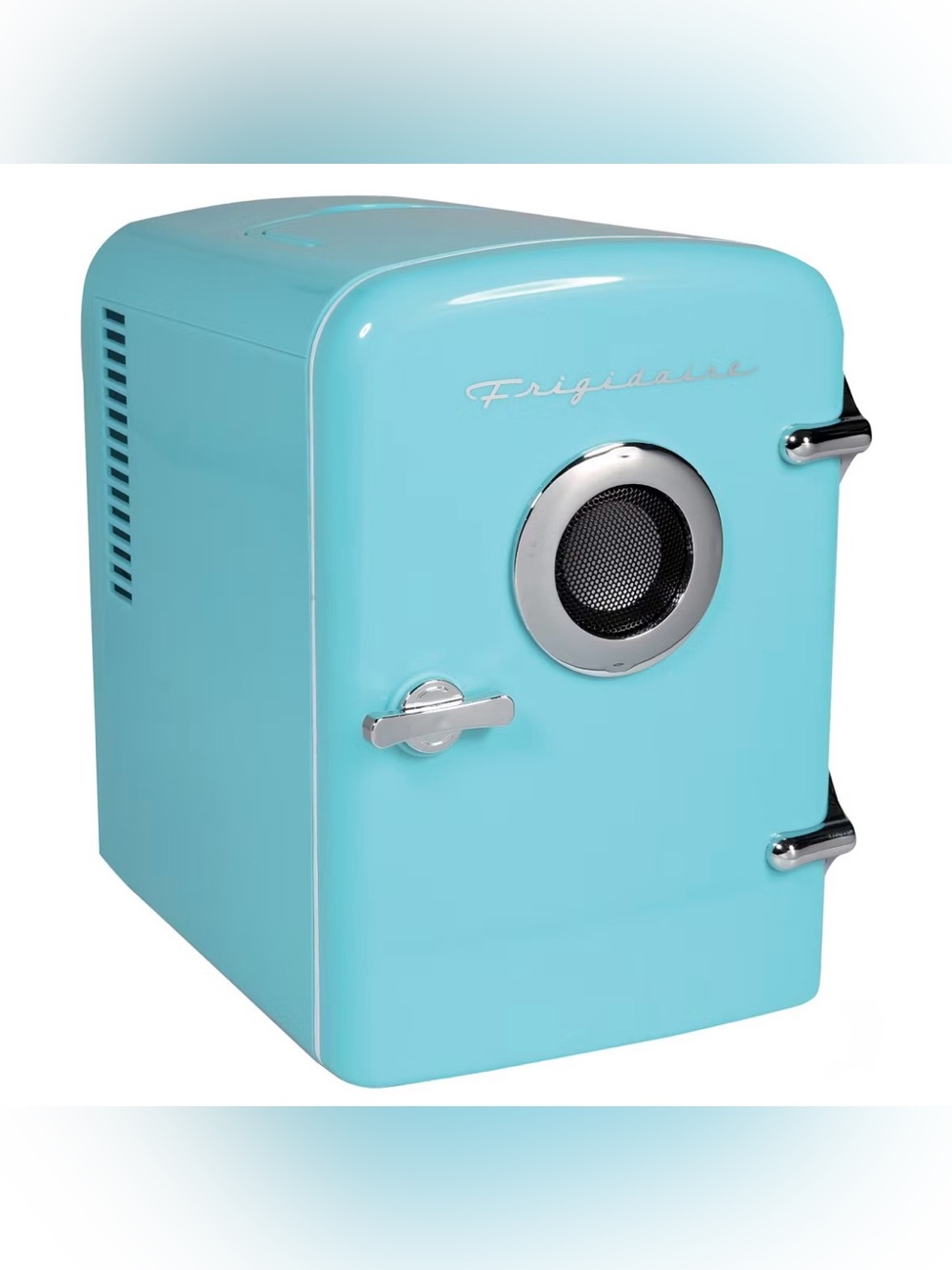 Frigidaire Retro Portable Mini Refrigerator with Bluetooth Speaker (Blue)